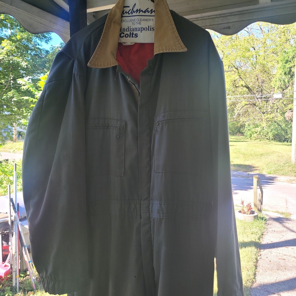 Vtg Lee Outerwear Green Coveralls Size XL